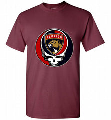 NHL TEAM FLORIDA PANTHERS X GRATEFUL DEAD LOGO BAND Shirt - zezetee