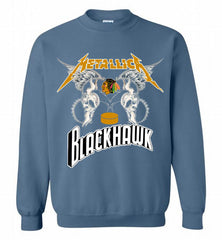 Metallica Chicago Blackhawks Logo Crewneck Sweatshirt - zezetee
