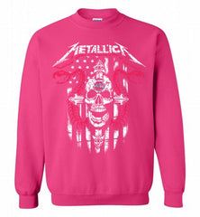 Metallica Snake Skull Detroit Pistons Logo Crewneck Sweatshirt - zezetee