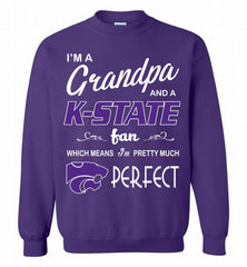 I'M A Grandpa And A Kansas State Wildcats Fan Crewneck Sweatshirt - zezetee
