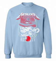 Metallica Skull Cleveland Indians Logo Crewneck Sweatshirt - zezetee
