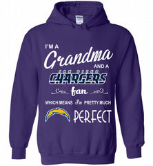 I'M A Grandma And A Chargers Fans I'm Pretty Much Perfect Hoodie - zezetee
