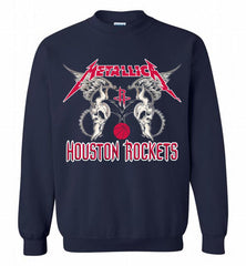 Metallica Houston Rockets Logo Crewneck Sweatshirt - zezetee
