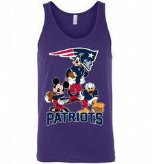 Mickey Goofy Donald Disney New England Patriots Football Gift Tank - zezetee