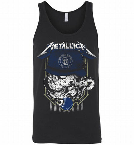 Metallica Skull San Diego Padres Logo Tank - zezetee