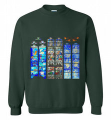 3-Vitraux Cathedrale Notre Dame de Rodez Crewneck Sweatshirt - zezetee