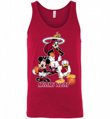 Mickey Goofy Donald Loves Miami Heat Basketball Fans Tank - zezetee