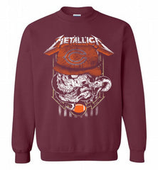 Metallica Skull Snake Chicago Bears Crewneck Sweatshirt - zezetee