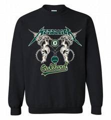 Metallica Oakland Athletics Logo Crewneck Sweatshirt - zezetee