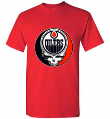 NHL TEAM EDMONTON OILERS X GRATEFUL DEAD LOGO BAND Shirt - zezetee