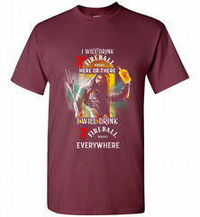 AQUAMAN I WILL DRINK FIREBALL HERE THERE I WILL DRINK FIREBALL EVERYWHERE Shirt - zezetee