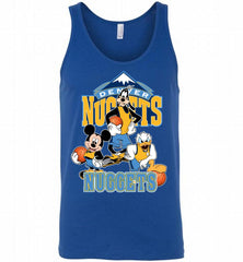 Mickey Goofy Donald Loves Denver Nuggets Basketball Fans Tank - zezetee