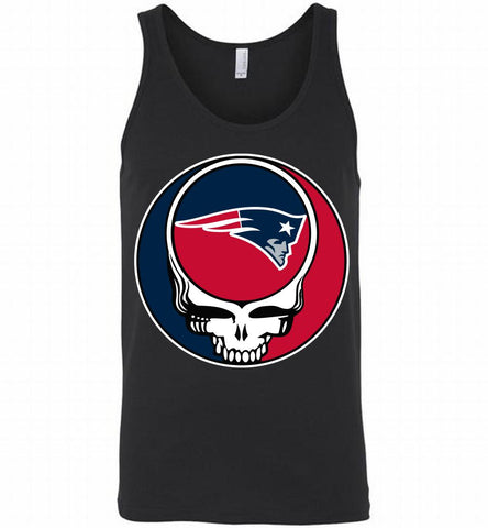 New England Patriots Grateful Dead Logo Band Tank - zezetee