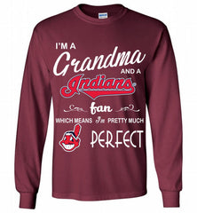 I'M A Grandma And A Cleveland Indians Fans Gift Gildan Long Shirt - zezetee