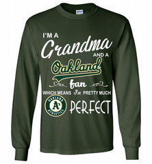 I'M A Grandma And A Oakland Athletics Fans Gift Gildan Long Shirt - zezetee