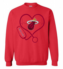 Nurse Heartbeat Love Miami Heat Crewneck Sweatshirt - zezetee