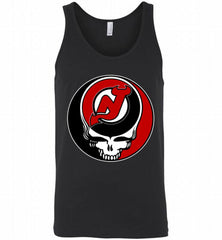 NHL TEAM NEW JERSEY DEVILS X GRATEFUL DEAD LOGO BAND Tank - zezetee