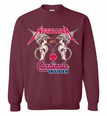 Metallica St Louis Cardinals Logo Crewneck Sweatshirt - zezetee