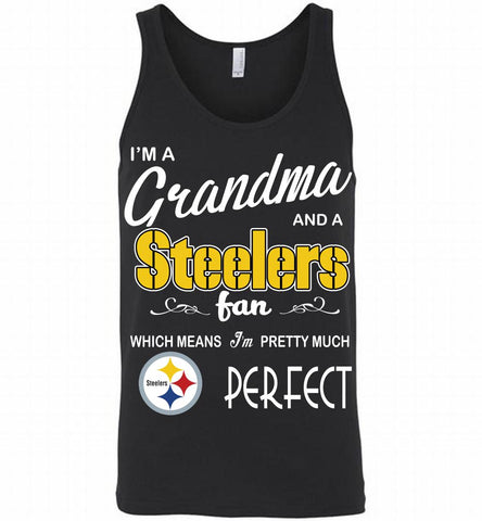 I'M A Grandma And A Pittsburgh Steelers Fans I'm Pretty Much Perfect Tank - zezetee