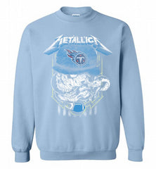 Metallica Skull Snake Tennessee Titans Crewneck Sweatshirt - zezetee