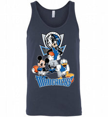 Mickey Goofy Donald Loves Dallas Mavericks Basketball Fans Tank - zezetee