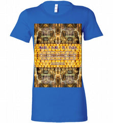 Notre-Dame Cathedral Rose Stained Glass Candles Novel Quote Bella Ladies Tee - zezetee