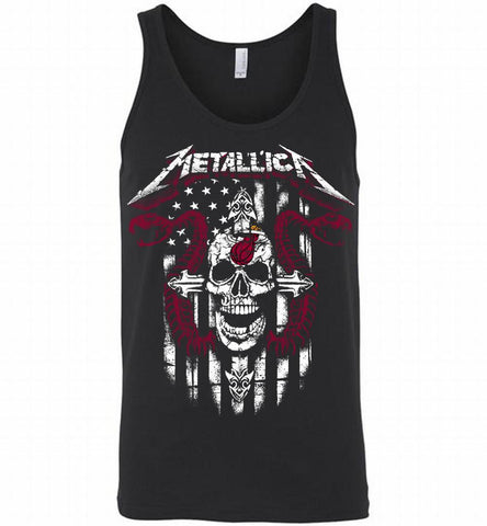 Metallica Snake Skull Miami Heat Logo Tank - zezetee