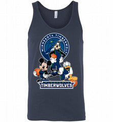Mickey Goofy Donald Loves Minnesota Timberwolves Basketball Fans Tank - zezetee