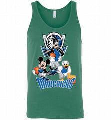 Mickey Goofy Donald Loves Dallas Mavericks Basketball Fans Tank - zezetee