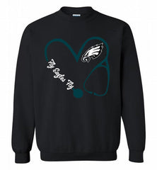 PHILADELPHIA EAGLES LOVE NURSE FLY EAGLES FLY Crewneck Sweatshirt - zezetee