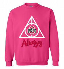 OHIO STATE BUCKEYES DEATHLY HALLOWS ALWAYS GIFT Crewneck Sweatshirt - zezetee
