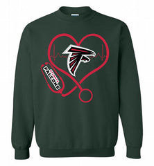 Nurse Heartbeat Atlanta Falcons Crewneck Sweatshirt - zezetee