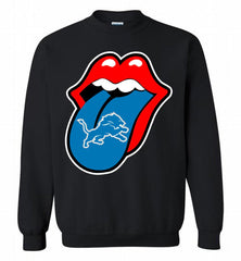 Detroit Lions  x The Rolling Stones Logo Crewneck Sweatshirt - zezetee