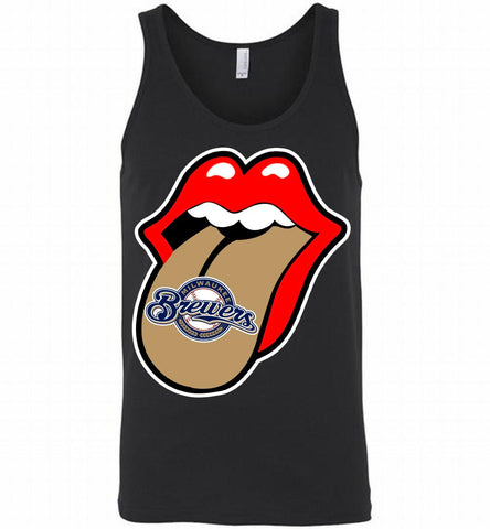 Milwaukee Brewers  x The Rolling Stones Logo Tank - zezetee