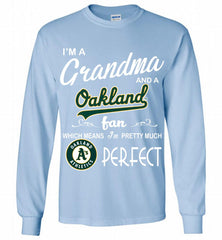 I'M A Grandma And A Oakland Athletics Fans Gift Gildan Long Shirt - zezetee