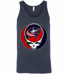NHL TEAM COLUMBUS BLUE JACKETS X GRATEFUL DEAD LOGO BAND Tank - zezetee