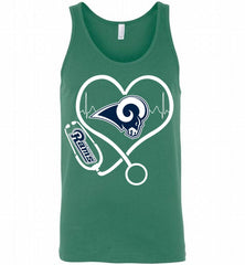 Nurse Heartbeat Los Angeles Rams Tank - zezetee