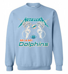 Metallica Miami Dolphins Logo Crewneck Sweatshirt - zezetee