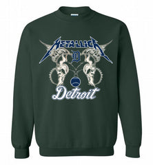 Metallica Detroit Tigers Logo Crewneck Sweatshirt - zezetee