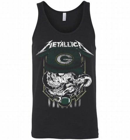 Metallica Skull Snake Green Bay Packers Tank - zezetee