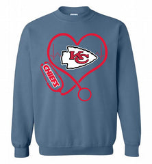 Nurse Heartbeat Kansas City Chiefs Crewneck Sweatshirt - zezetee