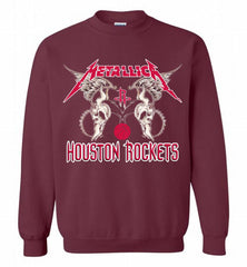 Metallica Houston Rockets Logo Crewneck Sweatshirt - zezetee
