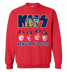 Kiss Denver Nuggets Logo Crewneck Sweatshirt - zezetee