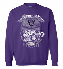 Metallica Skull Snake Oakland Raiders Crewneck Sweatshirt - zezetee