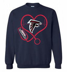 Nurse Heartbeat Atlanta Falcons Crewneck Sweatshirt - zezetee