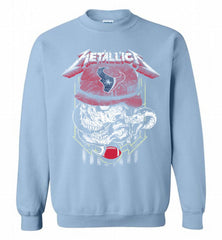 Metallica Skull Snake Houston Texans Crewneck Sweatshirt - zezetee