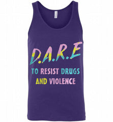 DARE TO RESIST DRUGS AND VIOLENCE COLORFUL Tank - zezetee
