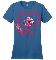 Nurse Heartbeat Love Detroit Pistons Ladies Perfect - zezetee