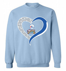 Philadelphia 76ers In Diamond Heart Crewneck Sweatshirt - zezetee