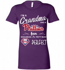 I'M A Grandma And A Philadelphia Phillies Fans Gift Bella Ladies Tee - zezetee